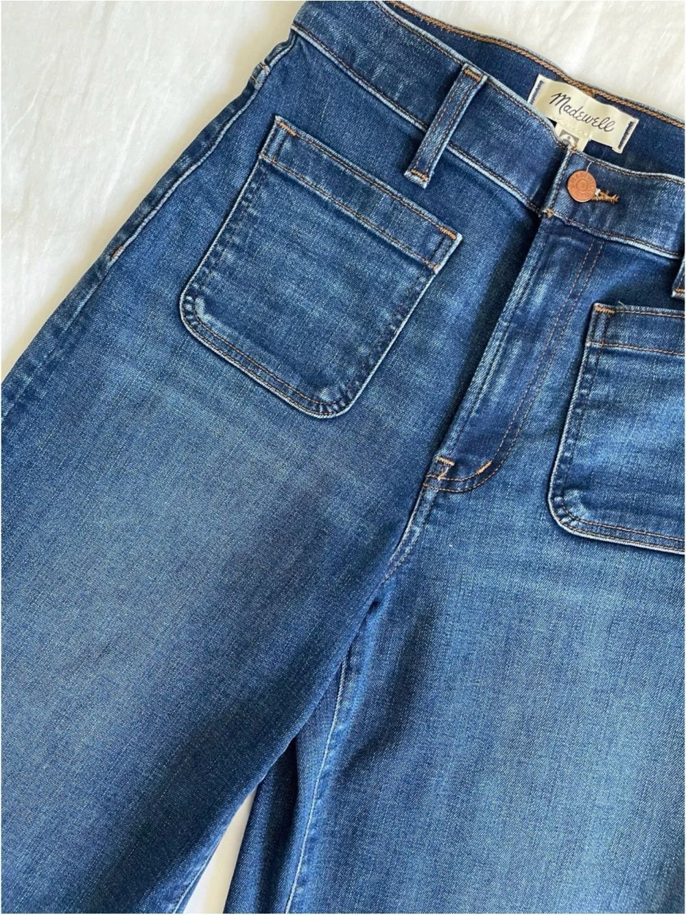 Madewell Patch Pocket Wide Leg Crop Jeans
